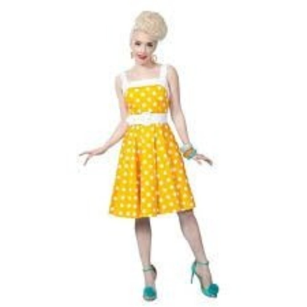 Golightly, A-Line, Polka Dot, Pin-up Fun, Square Neck Dress, USA Made, XL, NWT